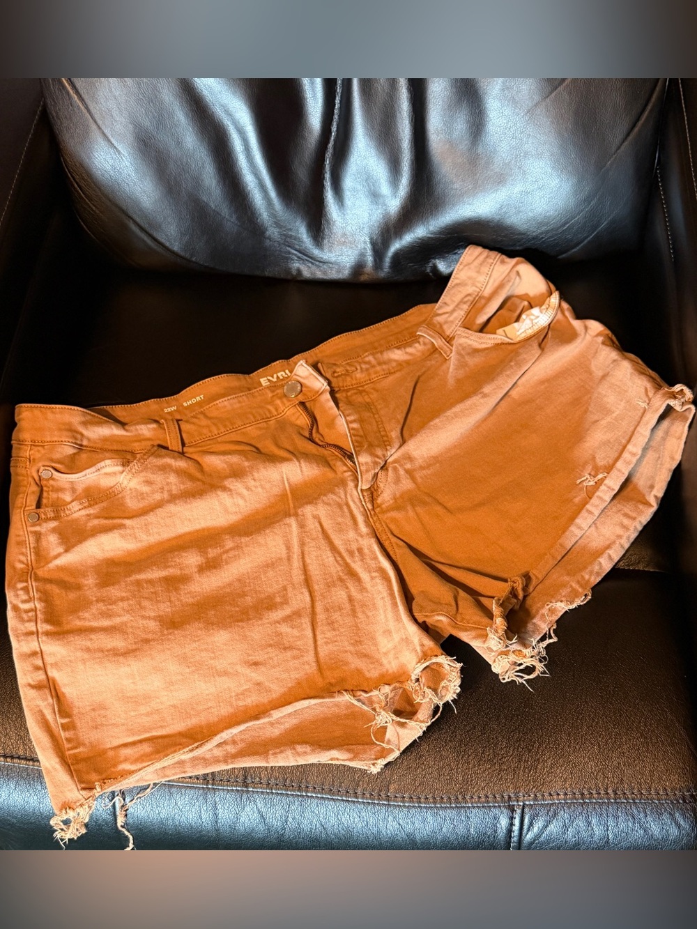 Rust Brown/Khaki Women's Denim Cutoff Shorts